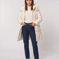 Shiny Mid-Length Parka with Faux Fur Hood