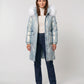 Shiny Mid-Length Parka with Faux Fur Hood