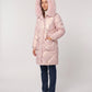 Shiny Mid-Length Parka with Faux Fur Hood