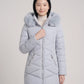 Fitted Mid-Length Parka with Faux Fur Hood
