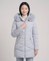 Fitted Mid-Length Parka with Faux Fur Hood