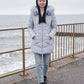 Fitted Mid-Length Parka with Faux Fur Hood