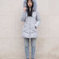 Fitted Mid-Length Parka with Faux Fur Hood