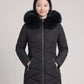 Fitted Mid-Length Parka with Faux Fur Hood