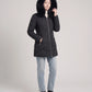 Fitted Mid-Length Parka with Faux Fur Hood