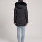 Fitted Mid-Length Parka with Faux Fur Hood