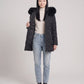 Fitted Mid-Length Parka with Faux Fur Hood