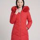 Fitted Mid-Length Parka with Faux Fur Hood