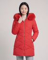 Fitted Mid-Length Parka with Faux Fur Hood