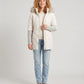 Mid-Length Quilted Parka with Knitted Sleeves