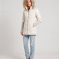 Mid-Length Quilted Parka with Knitted Sleeves