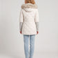 Mid-Length Quilted Parka with Knitted Sleeves