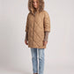 Mid-Length Quilted Parka with Knitted Sleeves