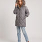 Mid-Length Quilted Parka with Knitted Sleeves