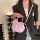 Crossbody Bag Faux Leather with Top Handle and Pleated Design