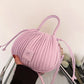 Crossbody Bag Faux Leather with Top Handle and Pleated Design