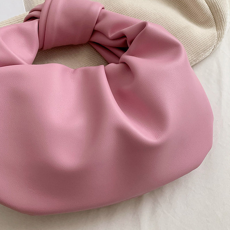 Top Handle Bag Faux Leather with Knotted Handle