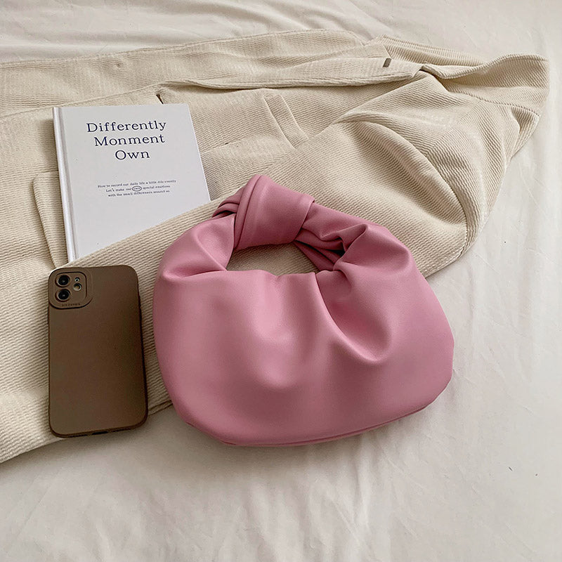 Top Handle Bag Faux Leather with Knotted Handle