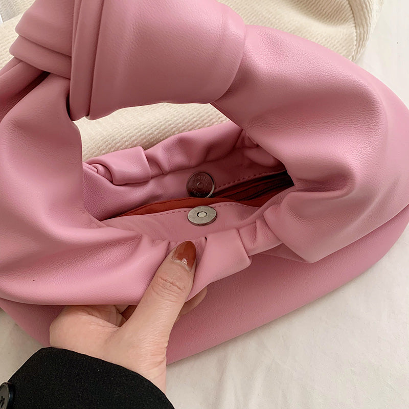 Top Handle Bag Faux Leather with Knotted Handle