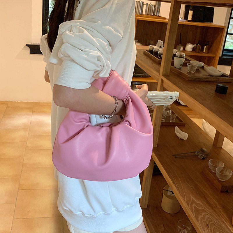 Top Handle Bag Faux Leather with Knotted Handle