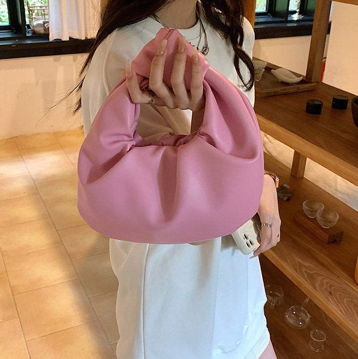 Top Handle Bag Faux Leather with Knotted Handle