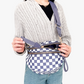 Crossbody Bag Checkered Water-Repellent Nylon with Double Zip