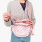 Crossbody Bag Checkered Water-Repellent Nylon with Double Zip
