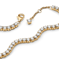 Pandora Sparkling Tennis Bracelet - 14k gold plating