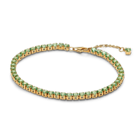 Pandora Timeless Sparkling Tennis Bracelet - Gold Plated Green