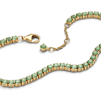 Pandora Timeless Sparkling Tennis Bracelet - Gold Plated Green