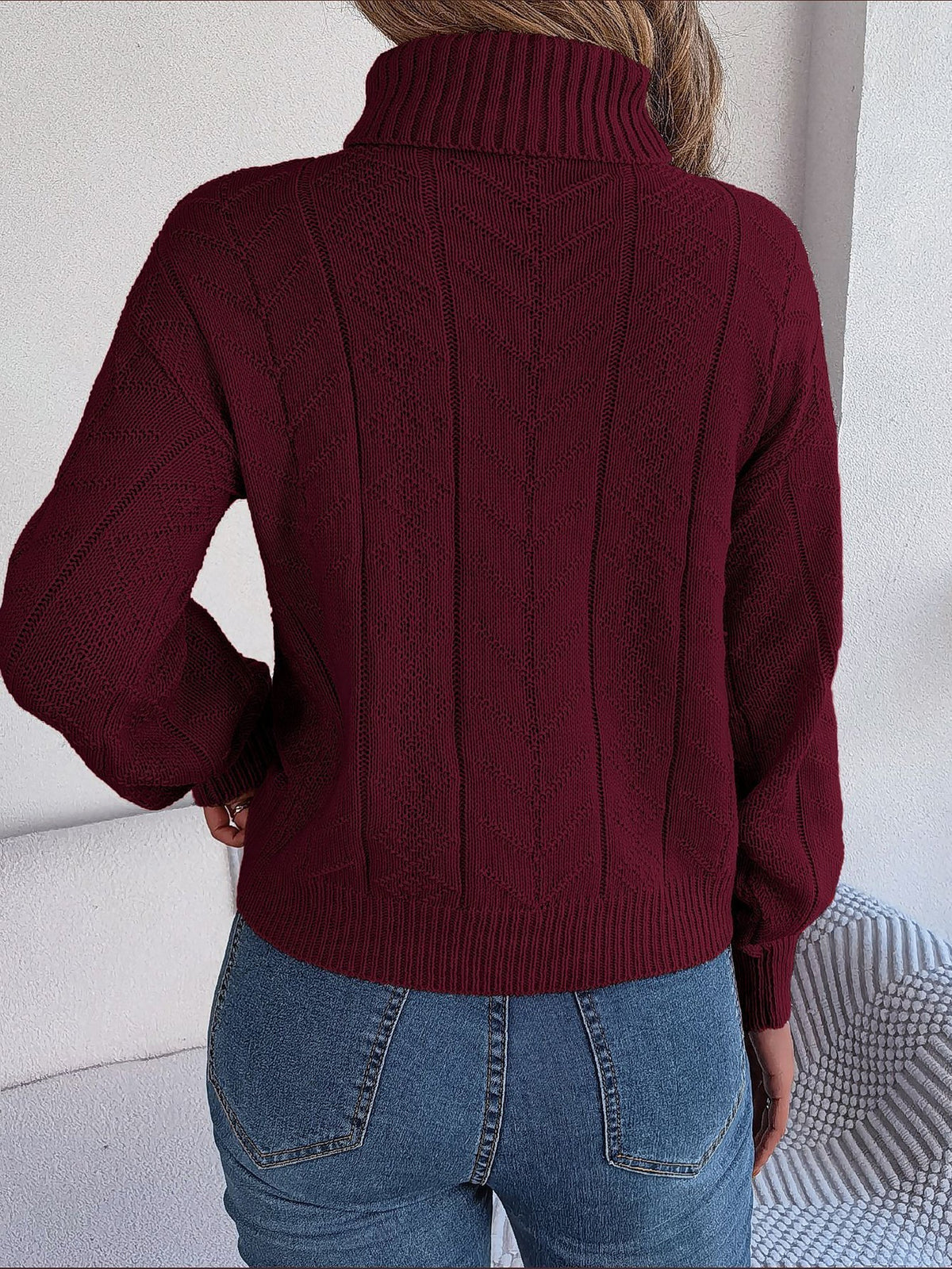 Chunky Cable Roll Neck