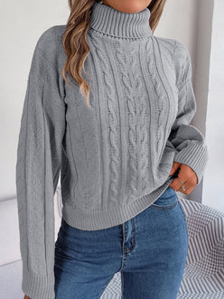 Chunky Cable Roll Neck