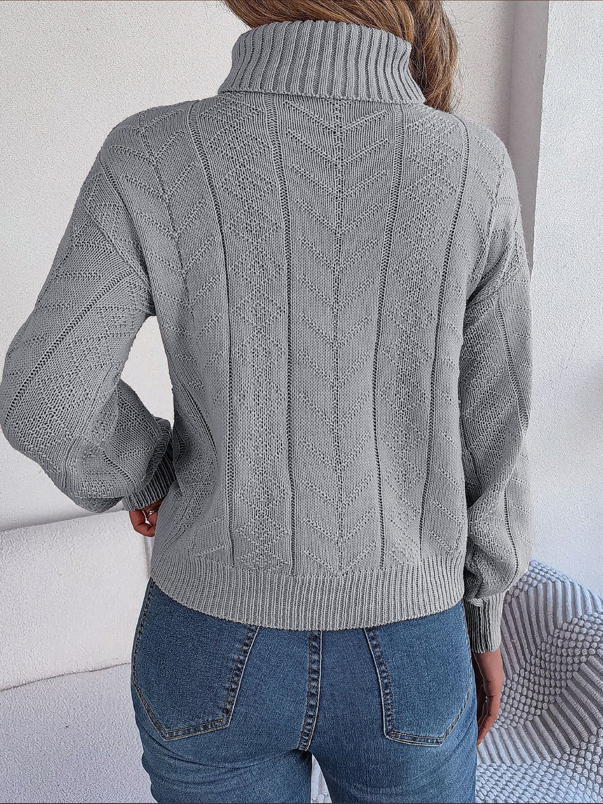 Chunky Cable Roll Neck