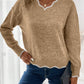 Scallop Trim V-Neck Jumper