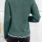 Scallop Trim V-Neck Jumper