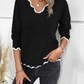 Scallop Trim V-Neck Jumper