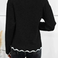 Scallop Trim V-Neck Jumper