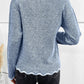 Scallop Trim V-Neck Jumper