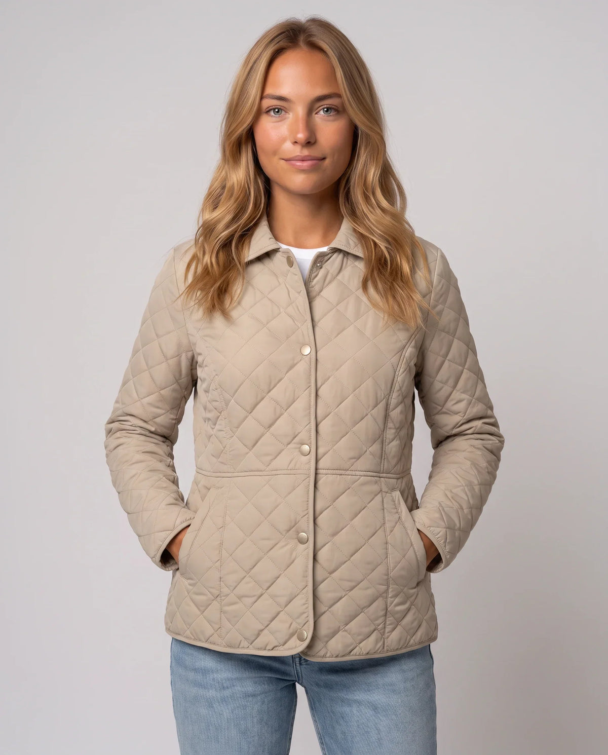 Quilted Jacket with Shirt Collar