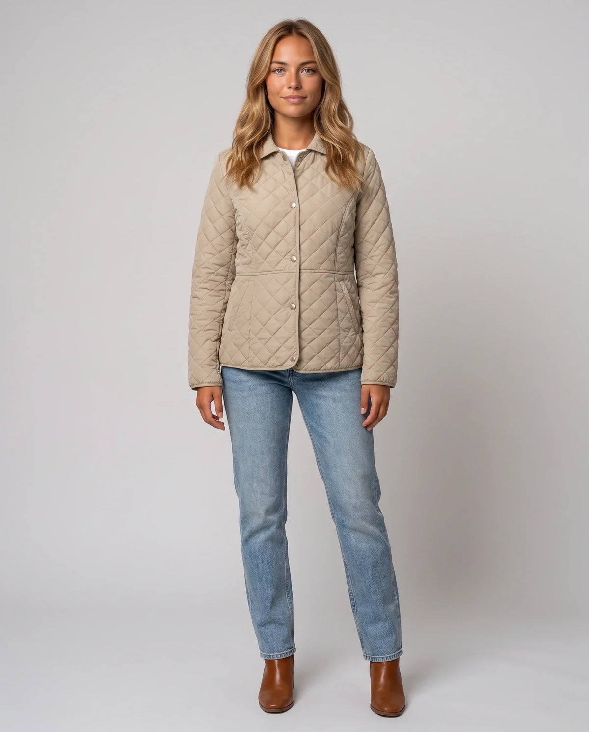 Quilted Jacket with Shirt Collar