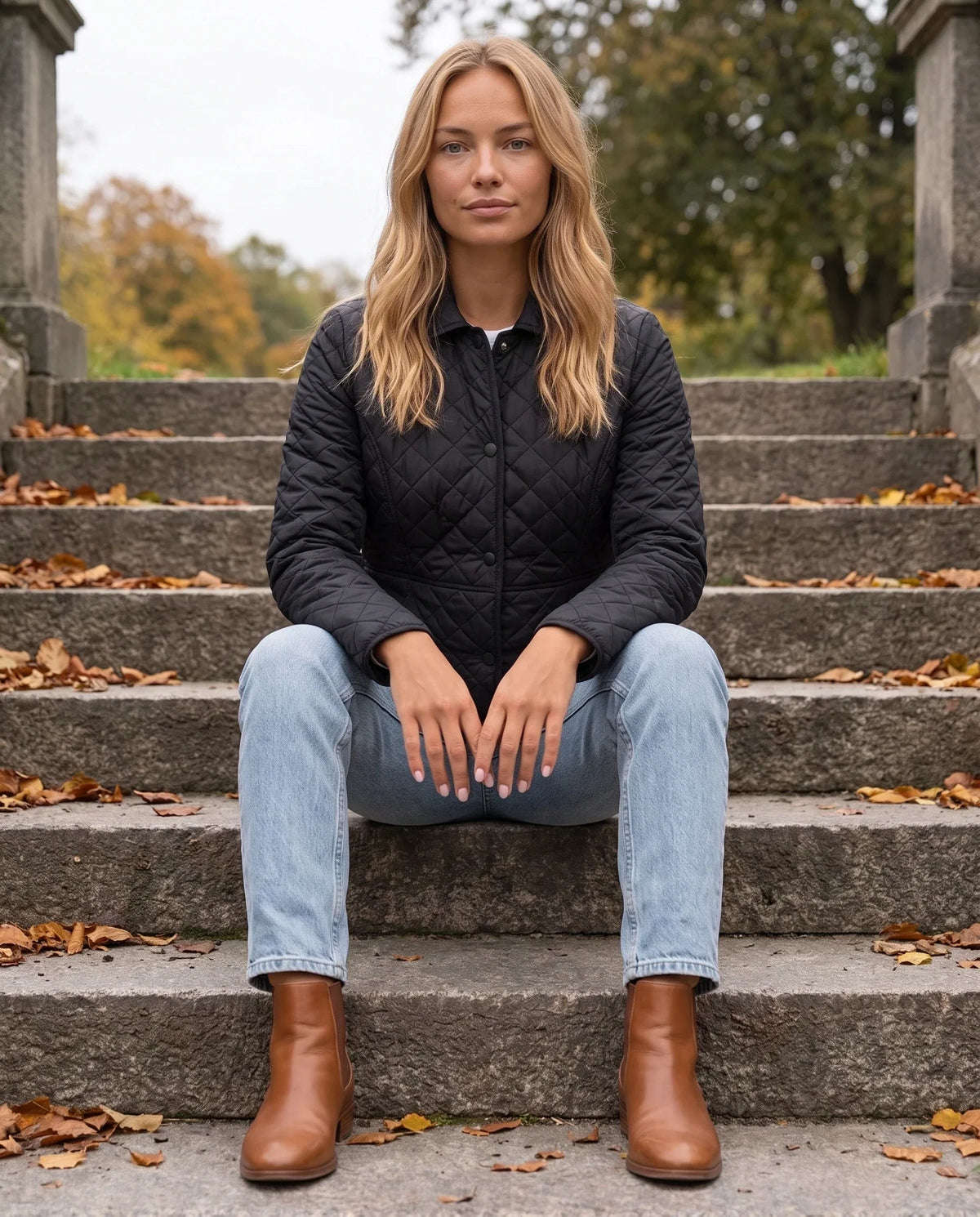 Quilted Jacket with Shirt Collar