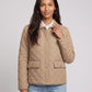 Quilted Jacket with Shirt Collar and Gold Poppers