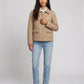 Quilted Jacket with Shirt Collar and Gold Poppers