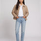 Quilted Jacket with Shirt Collar and Gold Poppers