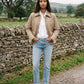 Quilted Jacket with Shirt Collar and Gold Poppers