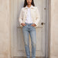 Quilted Jacket with Shirt Collar and Gold Poppers