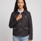 Quilted Jacket with Shirt Collar and Gold Poppers