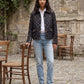 Quilted Jacket with Shirt Collar and Gold Poppers