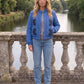 Quilted Jacket with Funnel Collar and Poppers