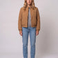 Quilted Jacket with Funnel Collar and Poppers